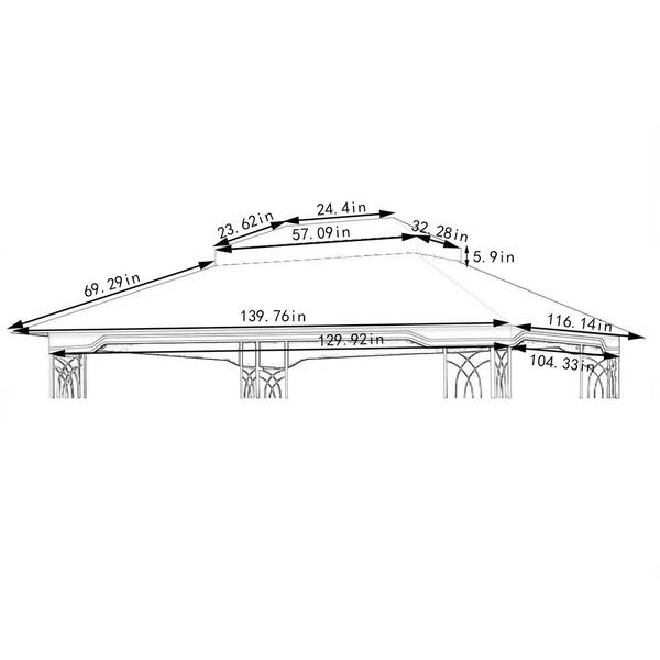 Sudzendf Beige 10 x 12 Ft Outdoor Patio Double Tiered Gazebo