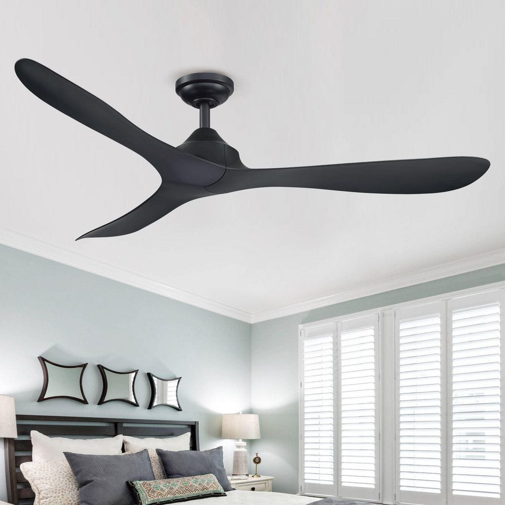 Joachim 56 in. Modern Black 3-Blade Propeller Ceiling Fan with Remote Control price history on PriceWatchPro