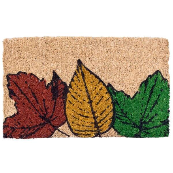 Entryways Fallen Leaves 18 in. x 30 in. Coir Door Mat