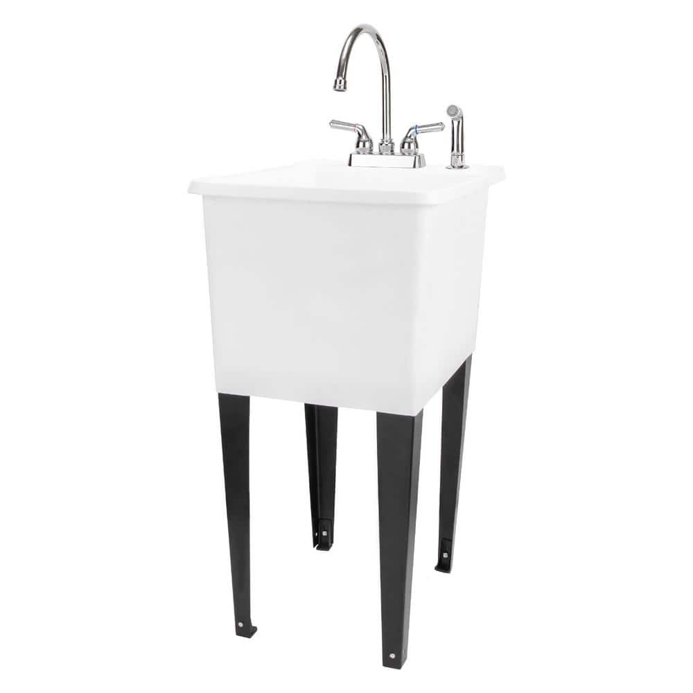 SinkPositive Touch-Free Water/Space Saving Adjustable Toilet Tank Retrofit Sink/Faucet Basin White