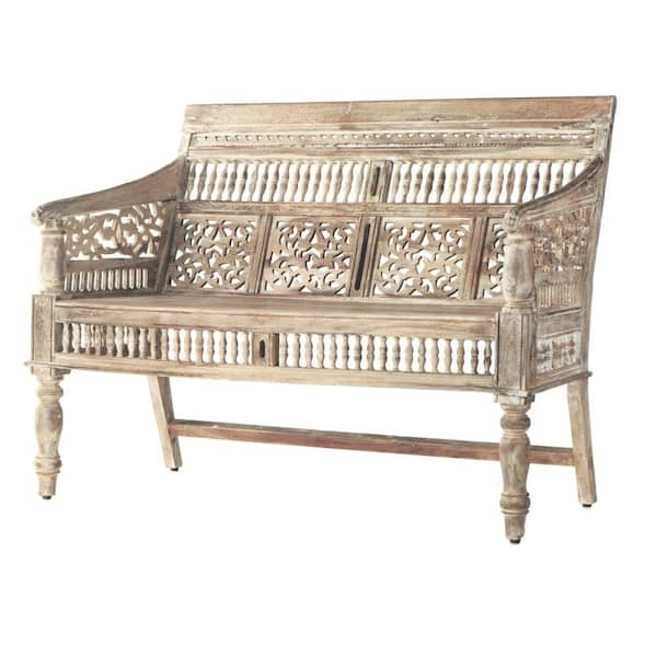 Home Decorators Collection Maharaja Sandblasted White Bench