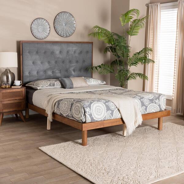 Baxton Studio Bellini Gray Wood Frame King Platform Bed