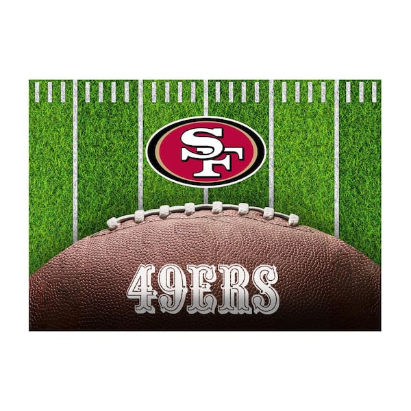 San Francisco 49ers Green Football Field 5X7 ft Washable Indoor Area Rug