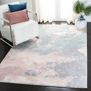 Glacier Pink/Blue Doormat 3 ft. x 5 ft. Abstract Area Rug