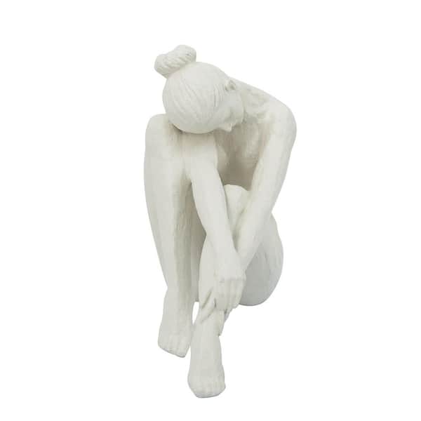 A & B Home White 10.7 in. x 8.7 in. Stone Figurine B5506 - The