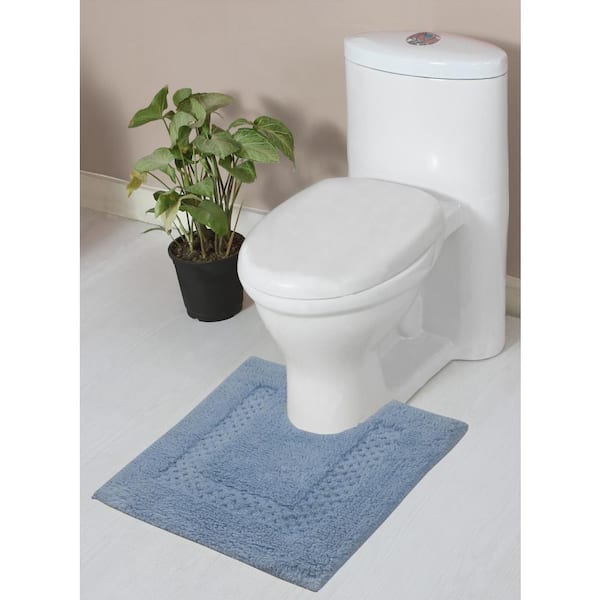 Classy 100% Cotton Bath Rugs Set, 20 in. x20 in. Contour, Blue