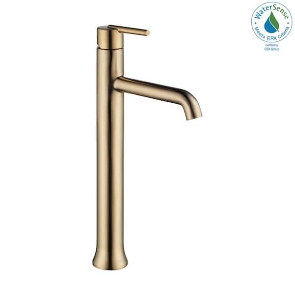 Delta Trinsic Gold Single Hole Single-Handle Vessel Bathroom