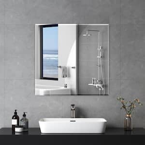 36 in. W x 28 in. H Rectangular Framed Dimmable Wall Bathroom Vanity Mirror in White
