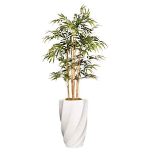 50 in. High Artificial Bamboo Tree with Fiberstone Planter
