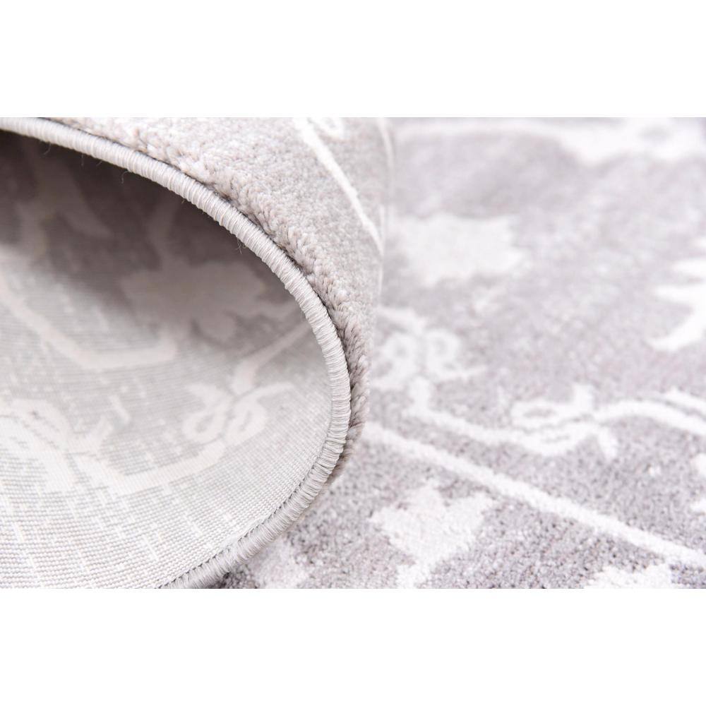 Elegance Unveiled Gray Square Synthetic Abstract Rug