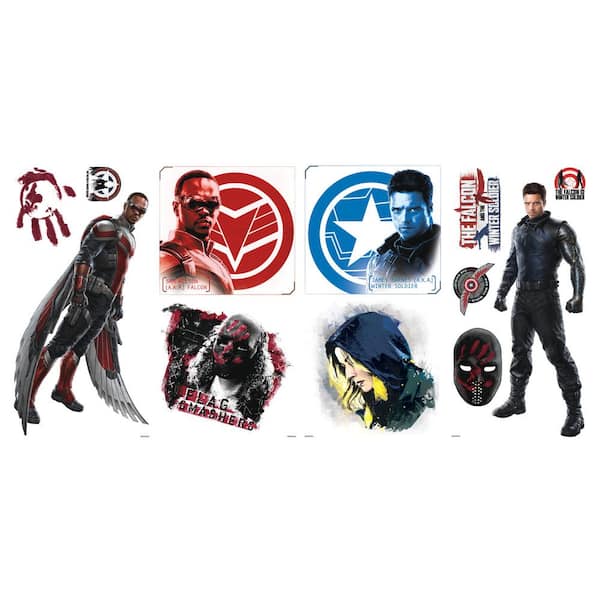 RoomMates Red and Blue and Black Falcon and The Winter Soldier Wall Decals