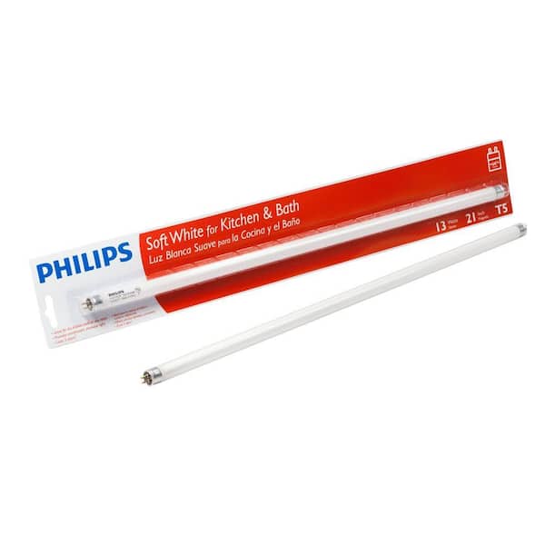Philips 13-Watt 21 in. Linear T5 Fluorescent Tube Light Bulb Soft White (3000K)
