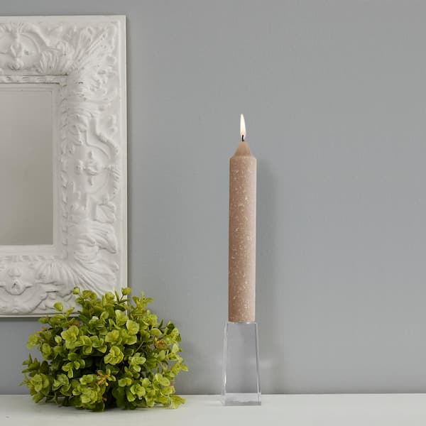 ROOT CANDLES 9 in. Timberline Collenette Taupe Dinner Candle (Box of 4)