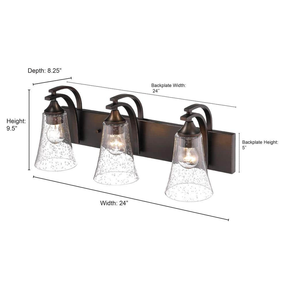 Natalie Satin Nickel 3-Light Vanity Fixture, 24in Width