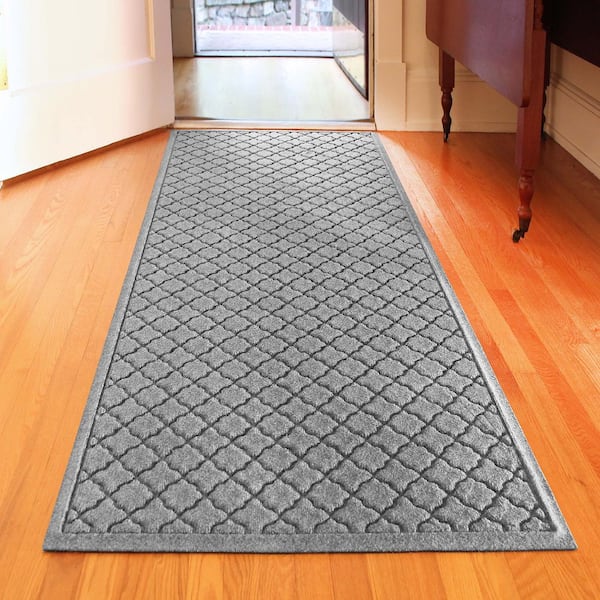 WaterHog Cordova Medium Gray 35 in. x 85 in. PET Polyester Door Mat