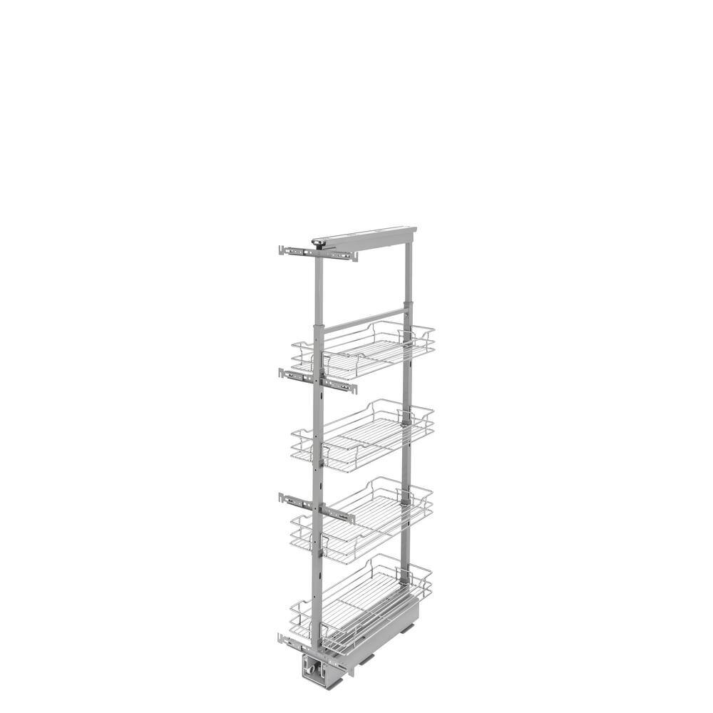 Rev-A-Shelf 10 in. Chrome 4-Basket Pull-Out Pantry with Soft-Close ...