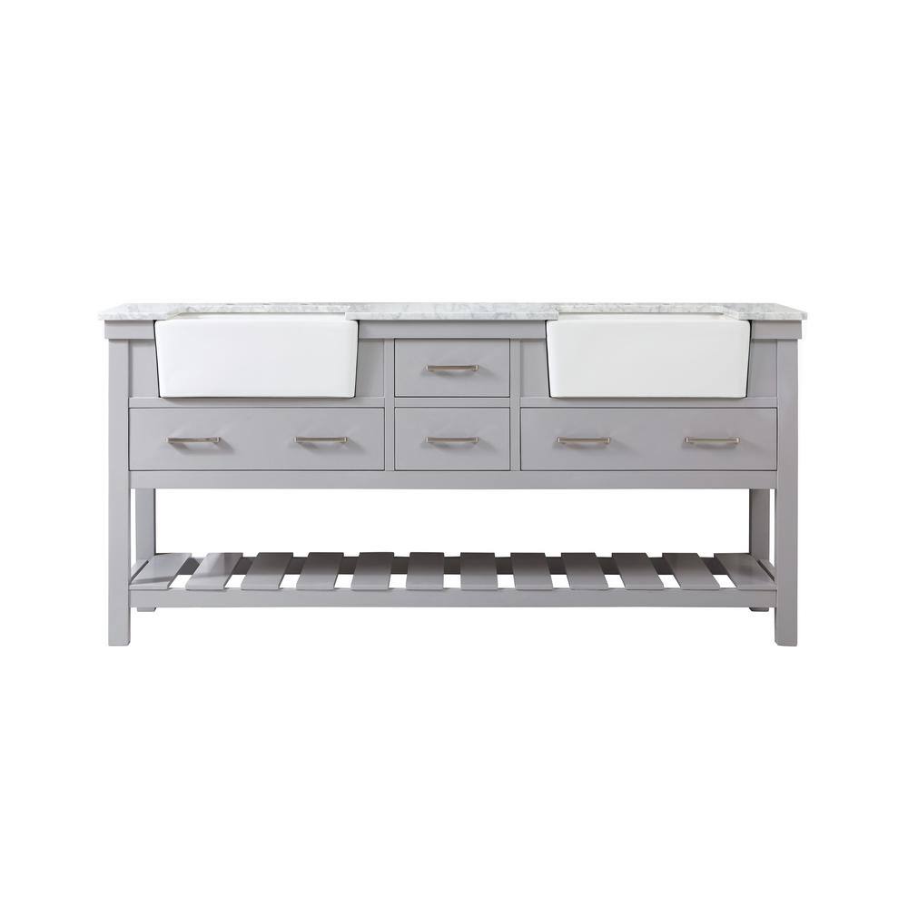 Timeless Home 72 in. W x 22 in. D x 34.13 in. H Double Bathroom Vanity Side