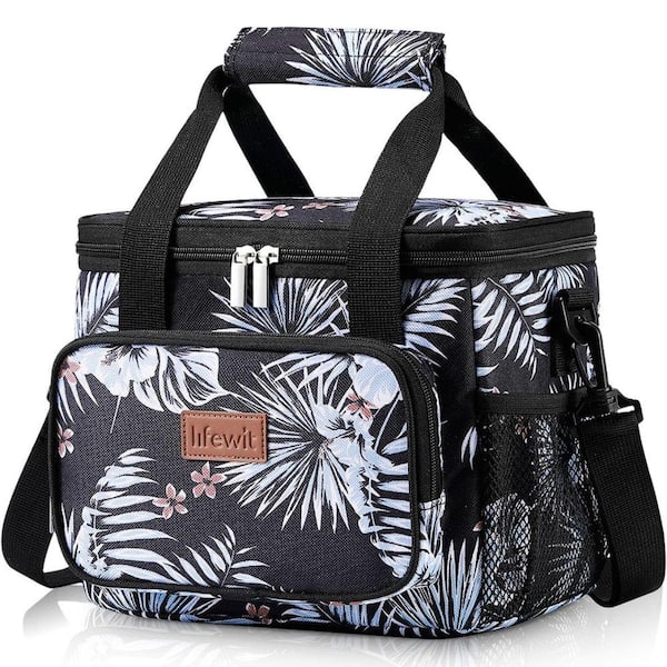 ITOPFOX 9 Qt. Medium Insulated Lunch Box Soft Cooler Tote Bag for 12 Can in Flower
