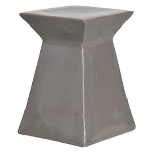 Upright Gray Ceramic Indoor/Outdoor Garden Stool