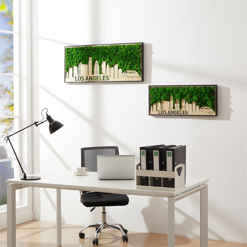 Metal Green Characteristic Wall Art Architectural Decor, Los Angeles Moss C