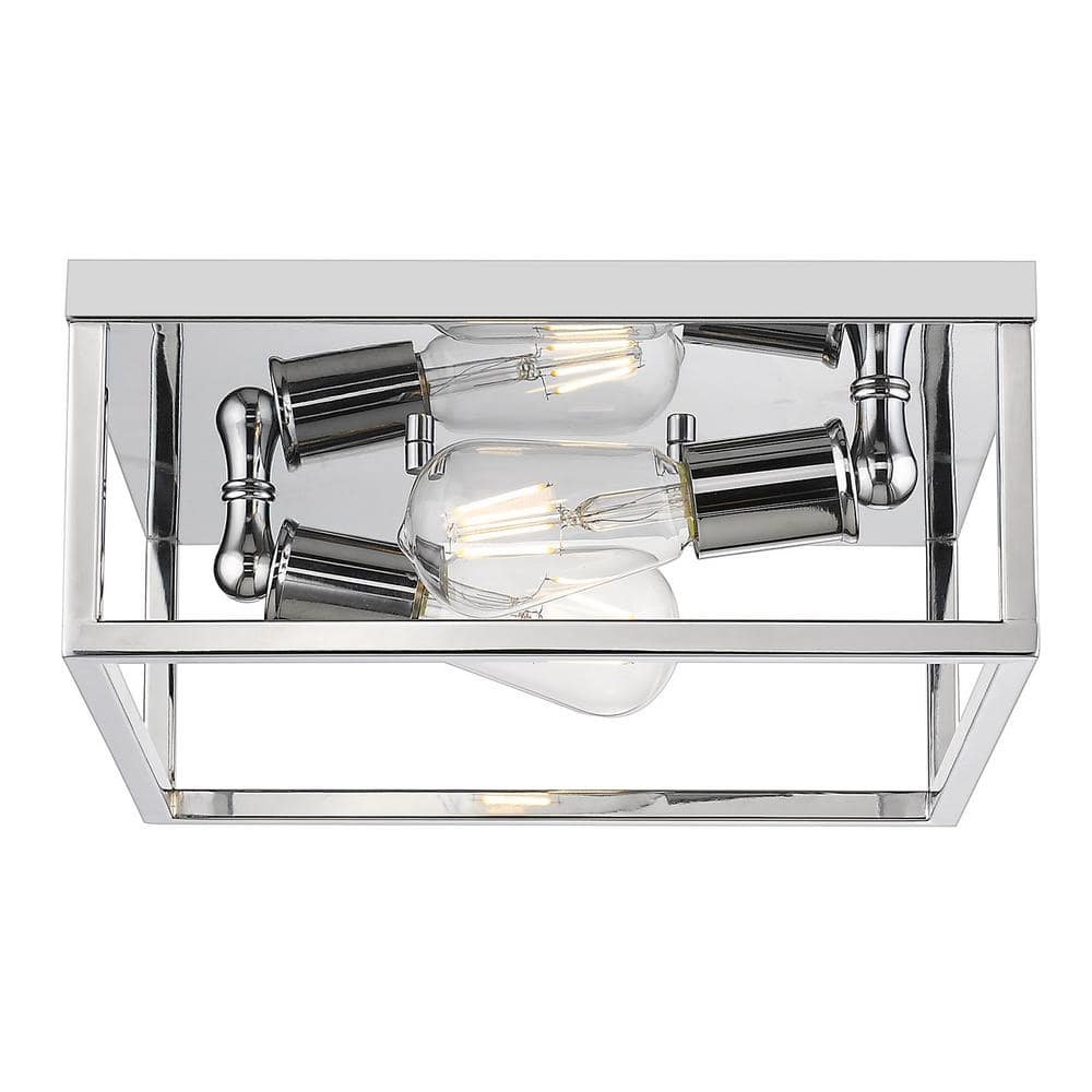 Wesson Transitional 12" Chrome and Glass LED Flush Mount