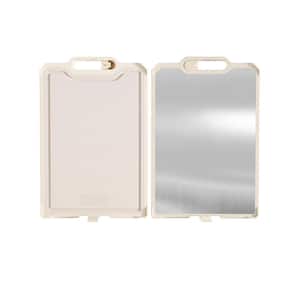 Double - Sided 16.2 in. x 11 in. Cutting Board with Titanium and Wheat Straw, Knife Sharpener and Juice Groove