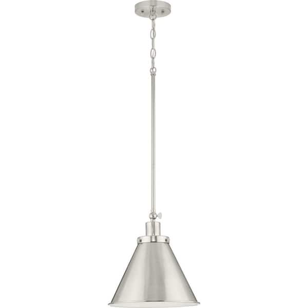 Hinton 1-Light Brushed Nickel Industrial Pendant Light