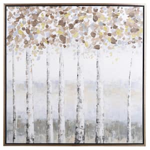 Birch Brass, Brown Canvas, Metal Framed Wall Art