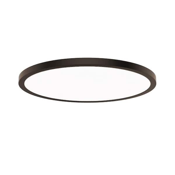 Round 24 in. Bronze Selectable LED Flush Mount