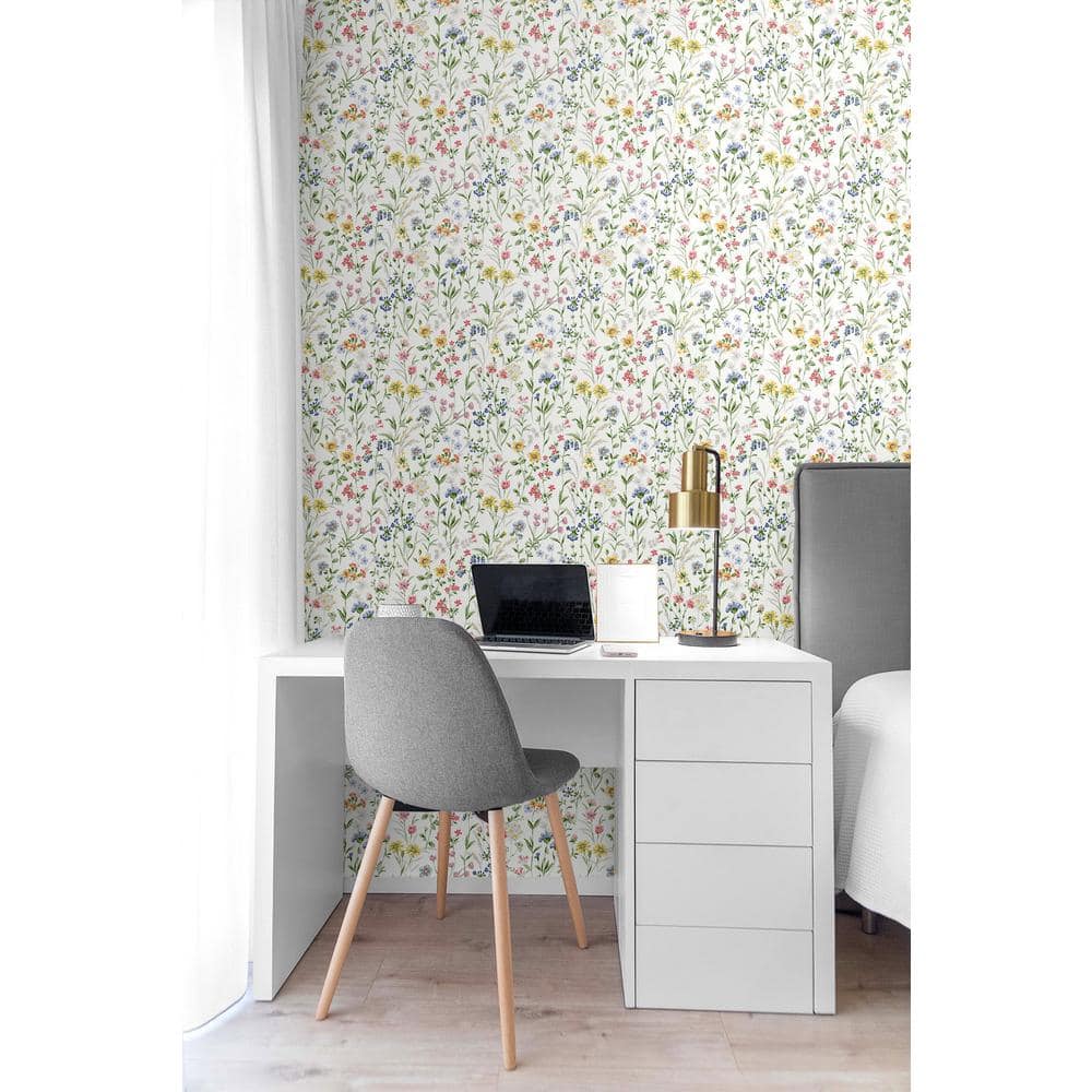 Multicolor Floral Peel and Stick Vinyl Wallpaper Roll