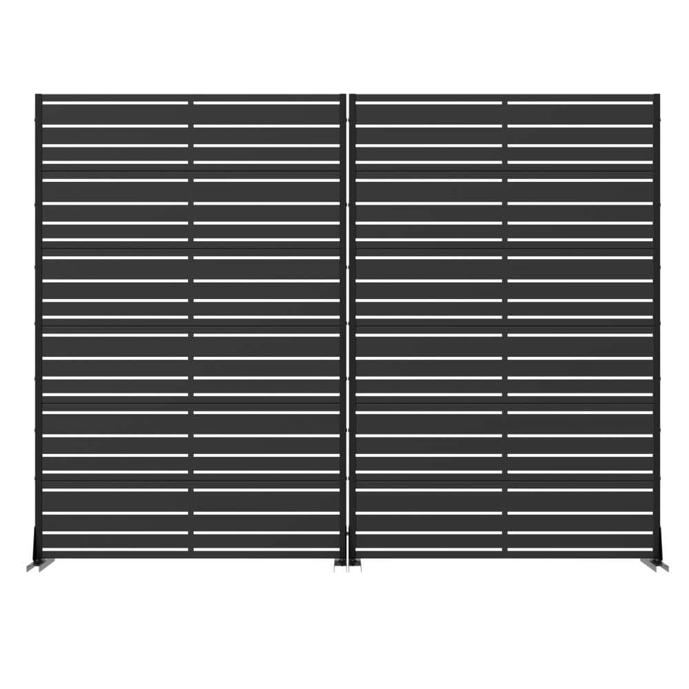 72 in. x 47 in. Black Metal Wall Sculptures Garden Fence Privacy Screen Garden Screen Panels Set for Patio price history on PriceWatchPro