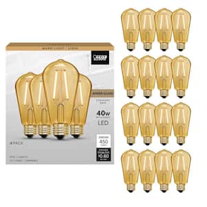 16-Pack 40-Watt Equivalent E26 Vintage Edison LED Light Bulb