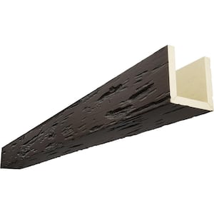 4 in. x 8 in. x 16 ft. 3-Sided (U-Beam) Pecky Cypress Premium Hickory Faux Wood Ceiling Beam