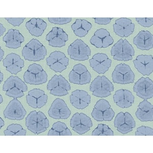 Shibori Blossoms Metallic Periwinkle and Teal Paper Strippable Roll (Covers 60.75 sq. ft.)