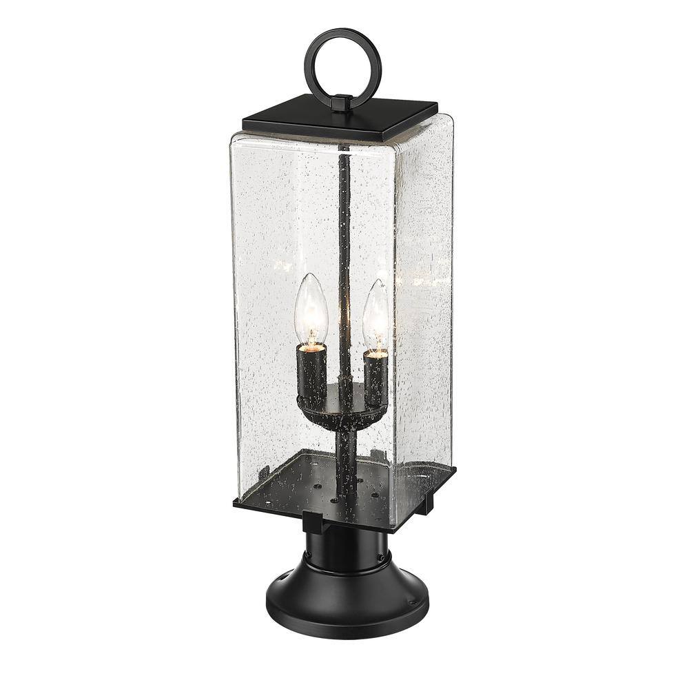 Sana Black Aluminum 2-Light Outdoor Pier Lantern
