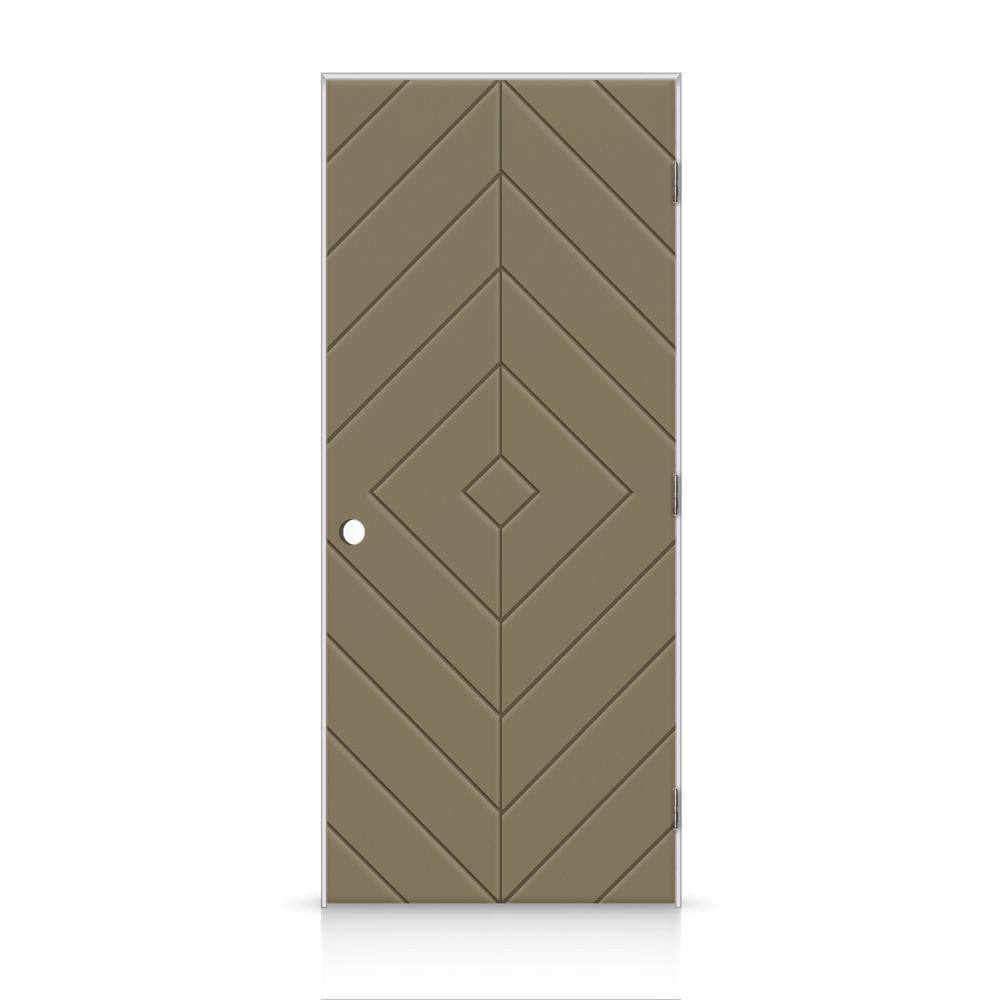 26 in. x 96 in. Diamond Left-Handed Hollow-Core Olive Green Painted Smooth Composite Single Prehung Interior Door price history on PriceWatchPro