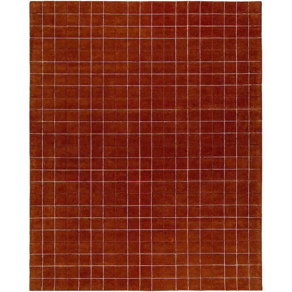 Brook Orange/White Modern 8 ft. x 10 ft. Indoor Area Rug
