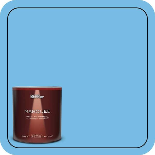 BEHR MARQUEE 1 qt. #550B-4 Costa Rica Blue Matte Interior Paint & Primer