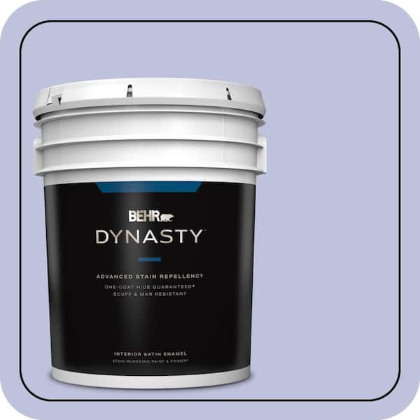 BEHR DYNASTY 5 gal. #610A-3 Lavender Sachet Satin Enamel Interior Stain-Blocking Paint and Primer
