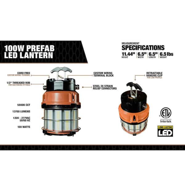 Southwire 100-Watt PreFab LED Overhead Lantern T90100 - The Home Depot