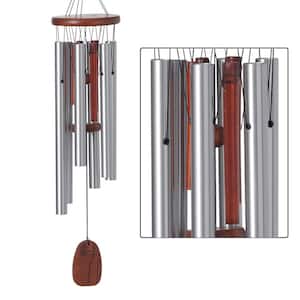 Signature Collection Singing in the Rain Wind Chime 25 in. Silver Outdoor Patio Home or Garden Decor RAIN