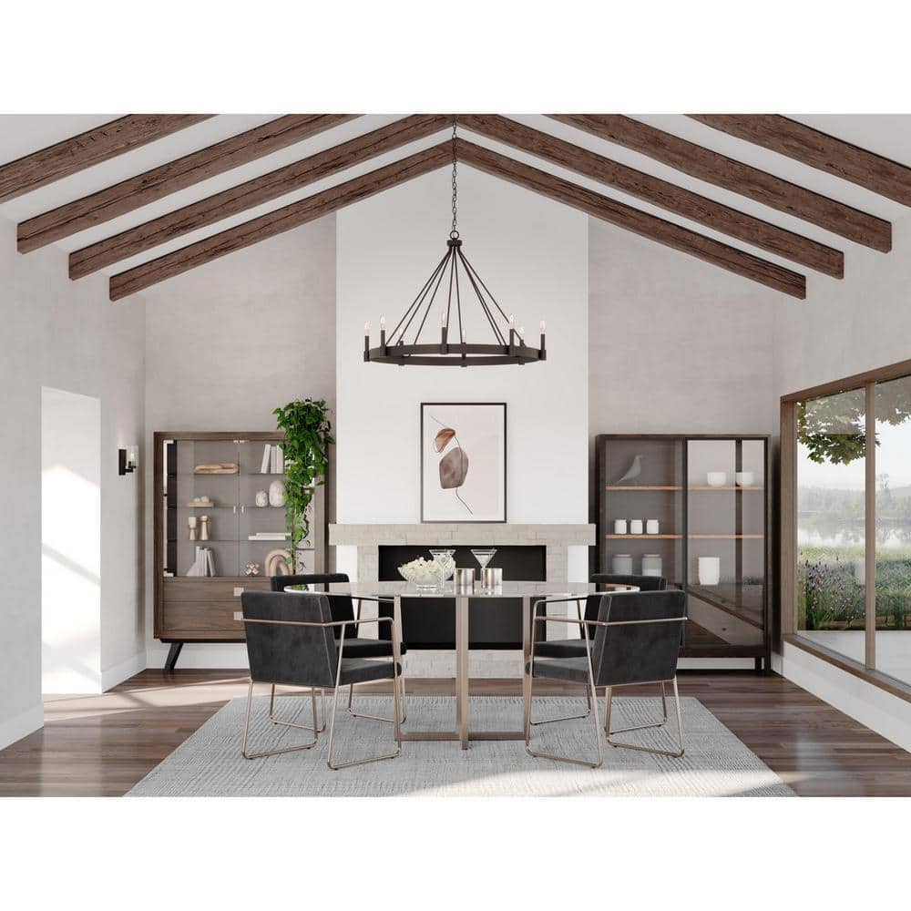 Breckenridge Matte Black 8-Light Candle Chandelier