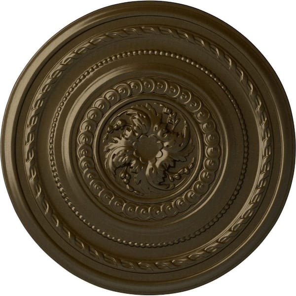 Ekena Millwork 26-1/4" x 1-1/2" Pearl Urethane Ceiling Medallion (Fits Canopies up to 1-7/8"), Brass