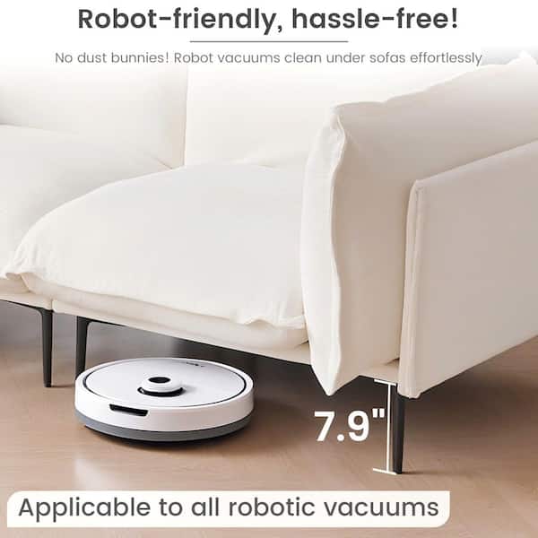 Minimalist 147 in. 6-Piece Tapered Arm Velvet Sectional Sofa, U-shaped Couch with 2 Ottomans for Living Room in. Beige