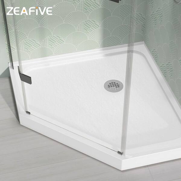 Zeafive Zeno 36 in. L x 36 in. W Neo Angle Corner Shower Pan
