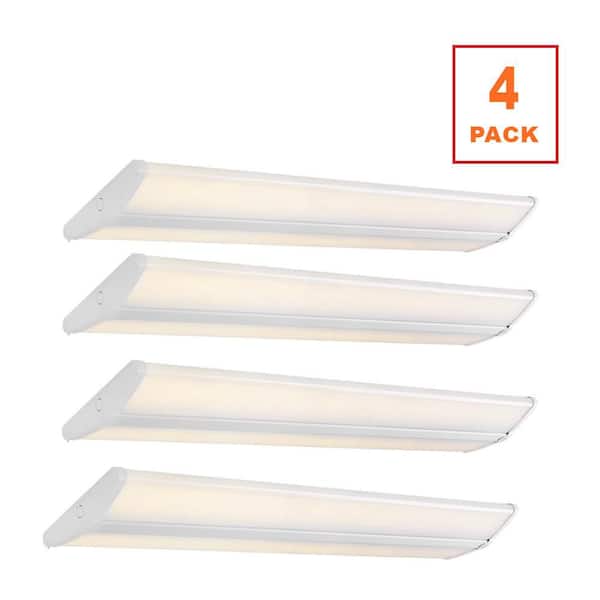 4-Pack  4 ft. 7500 Lumens LED Wraparound Light Fixture 65W 120-277V Bright White 4000K Dimmable Garage Lighting