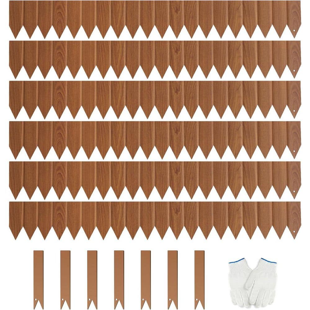 20 ft. x 5.5 in. Brown Wooden Texture Metal Landscape Edging No-Dig with 7-Clips and Gloves, 6-Pack price history on PriceWatchPro
