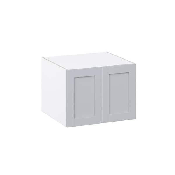 J COLLECTION Milton 27 in. W x 24 in. D x 20 in. H Assembled Shaker Wall Bridge Kitchen Cabinet in Light Gray