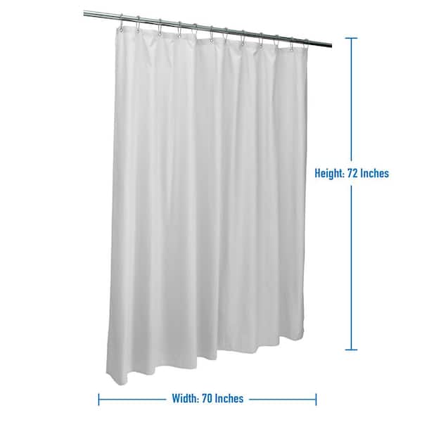 Bath Bliss 70 In X 72 White, Shower Curtains Liner Sizes