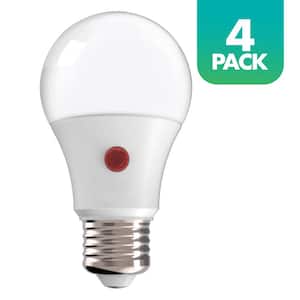 60-Watt Equivalent A19 Dusk-to-Dawn LED Light Bulb, 2700K Soft White, 4-pack
